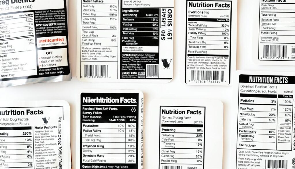 dog food nutrition labels