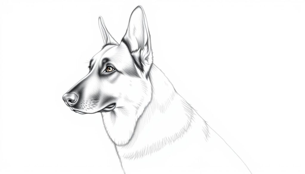 step-by-step german shepherd drawing